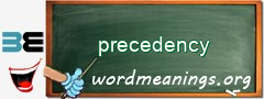 WordMeaning blackboard for precedency